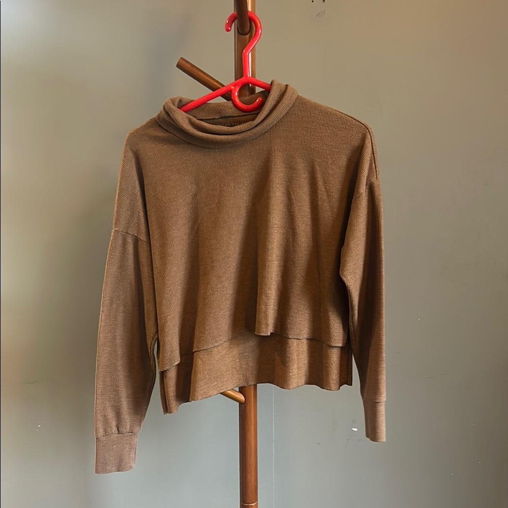 American Eagle Outfitters Brown Cowl Neck Sweater